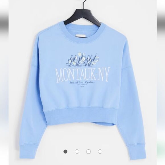 Abercrombie & Fitch Graphic crop Sweatshirt sz Xs - Picture 4 of 15